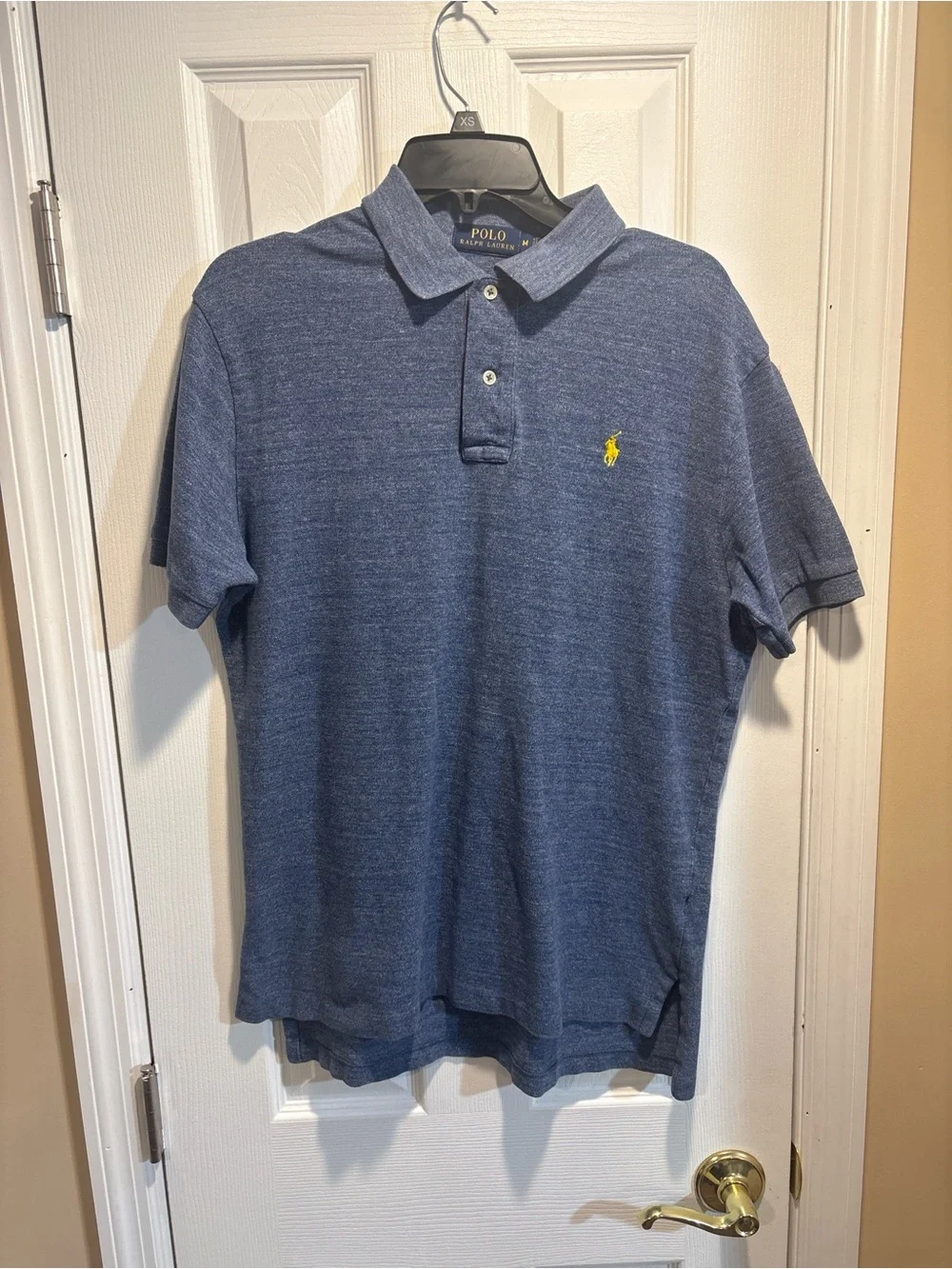 Ralph Lauren Heathered Light Blue Polo with Yellow Pony preppy old money classic